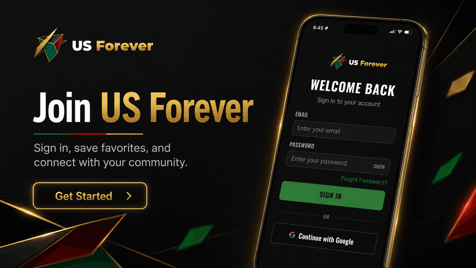 Join US Forever: sign in, save favorites and connect with your community